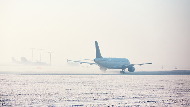 Curse aeriene anulate și amânate din cauza ninsorilor puternice, anunță Poliția de Frontieră